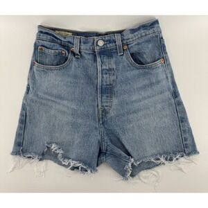 Levi's Ribcage Women's High Rise Cut Off Denim Shorts Button Fly Size 26W